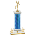 Premium Single Blue Carbon Fiber Fourth Place Majorette Trophy