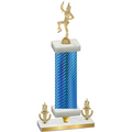 Premium Single Blue Carbon Fiber Victory Majorette Trophy