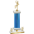 Premium Single Blue Carbon Fiber Year Majorette Trophy