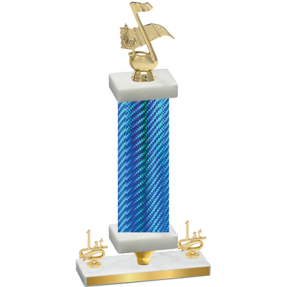 Premium Single Blue Carbon Fiber First Place Music Trophy