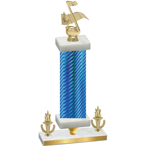 Premium Single Blue Carbon Fiber Victory Music Trophy