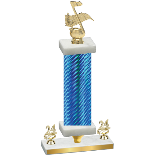 Premium Single Blue Carbon Fiber Year Music Trophy