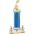 Premium Single Blue Carbon Fiber Victory Golf Trophy