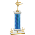 Premium Single Blue Carbon Fiber Second Place Karate Trophy