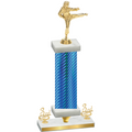 Premium Single Blue Carbon Fiber Third Place Karate Trophy