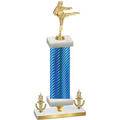 Premium Single Blue Carbon Fiber Victory Karate Trophy