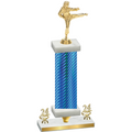 Premium Single Blue Carbon Fiber Year Karate Trophy