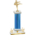 Premium Single Blue Carbon Fiber Third Place Karate Trophy
