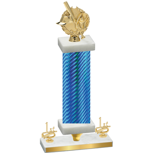 Premium Single Blue Carbon Fiber First Place Baseball Trophy