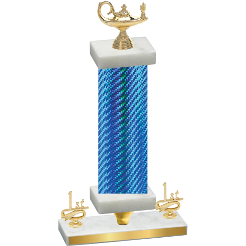 Premium Single Blue Carbon Fiber First Place Academics Trophy
