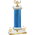 Premium Single Blue Carbon Fiber Second Place Academics Trophy