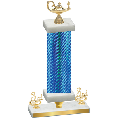 Premium Single Blue Carbon Fiber Third Place Academics Trophy