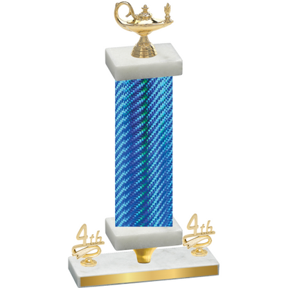 Premium Single Blue Carbon Fiber Fourth Place Academics Trophy