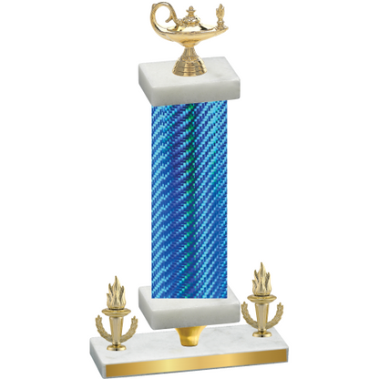 Premium Single Blue Carbon Fiber Victory Academics Trophy