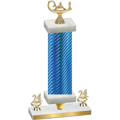 Premium Single Blue Carbon Fiber Year Academics Trophy