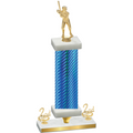 Premium Single Blue Carbon Fiber Second Place Baseball Trophy