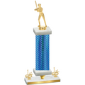 Premium Single Blue Carbon Fiber First Place Softball Trophy