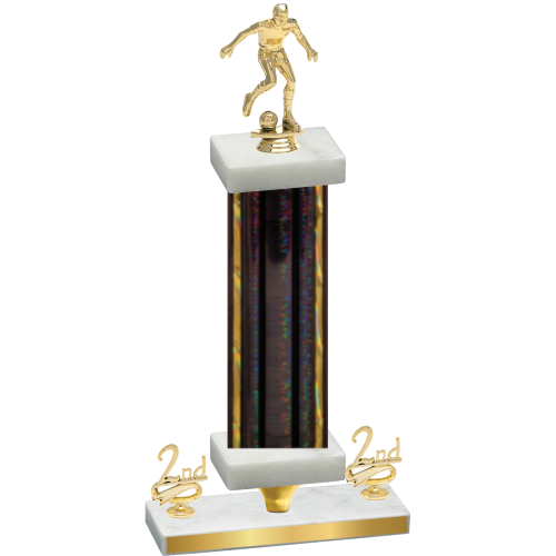 Premium Single Black Glacier Second Place Soccer Trophy