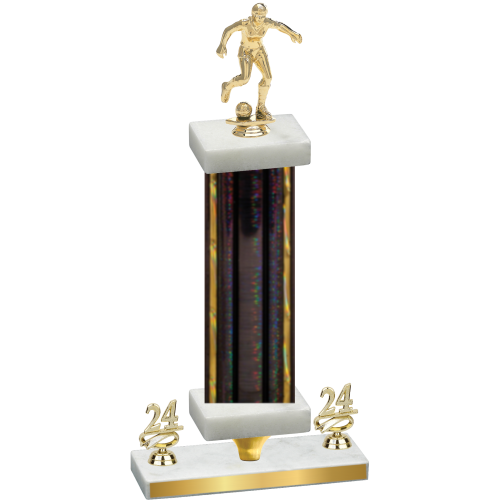 Premium Single Black Glacier Year Soccer Trophy