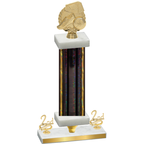 Premium Single Black Glacier Second Place Soccer Trophy