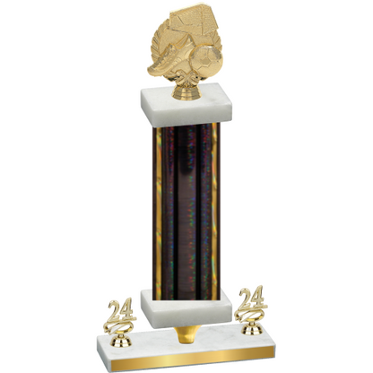 Premium Single Black Glacier Year Soccer Trophy