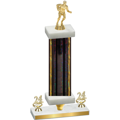 Premium Single Black Glacier Year Rugby Trophy