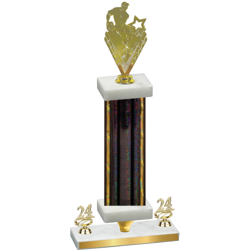Premium Single Black Glacier Year Rugby Trophy