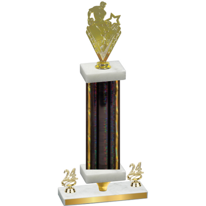 Premium Single Black Glacier Year Rugby Trophy