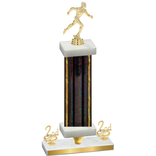 Premium Single Black Glacier Second Place Running Trophy