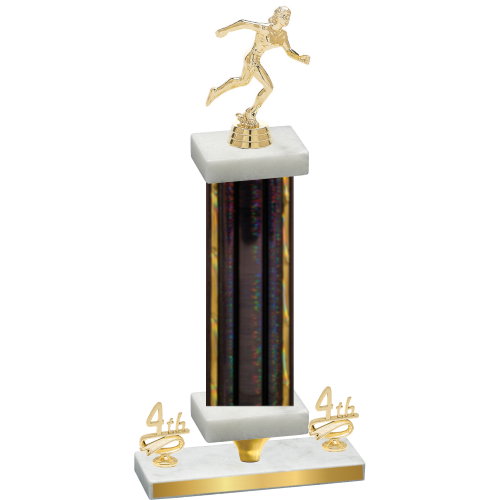 Premium Single Black Glacier Fourth Place Running Trophy