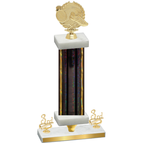 Premium Single Black Glacier Third Place Running Trophy