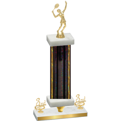 Premium Single Black Glacier Third Place Tennis Trophy