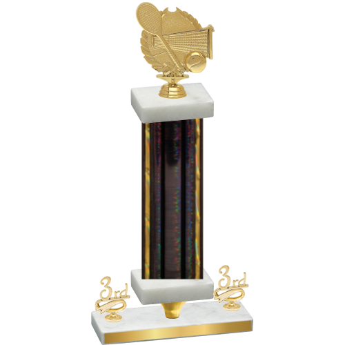 Premium Single Black Glacier Third Place Tennis Trophy