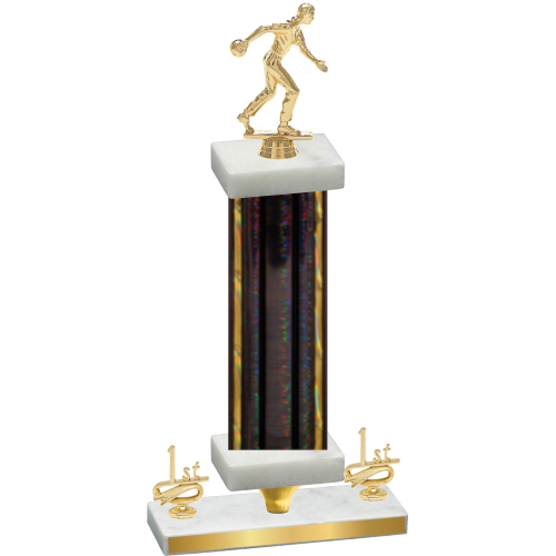 Premium Single Black Glacier First Place Bowling Trophy