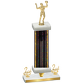 Premium Single Black Glacier Second Place Volleyball Trophy