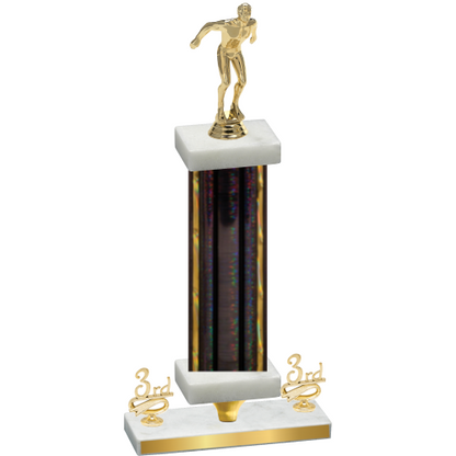 Premium Single Black Glacier Third Place Swimming Trophy