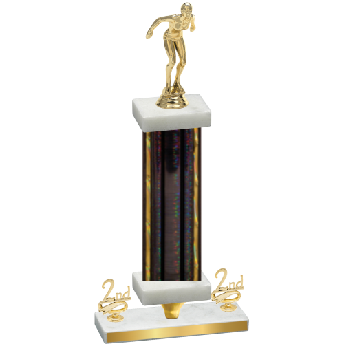 Premium Single Black Glacier Second Place Tennis Trophy