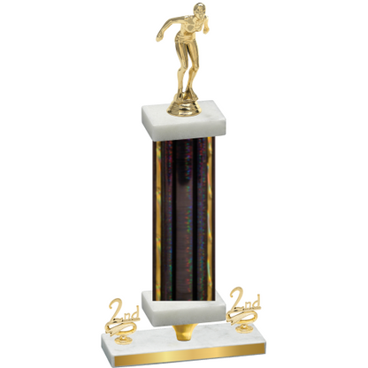Premium Single Black Glacier Second Place Tennis Trophy