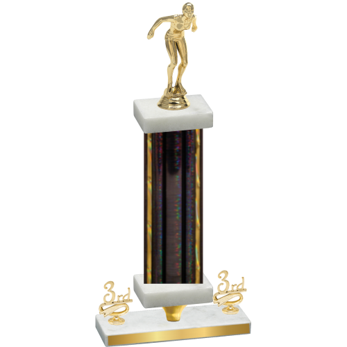 Premium Single Black Glacier Third Place Tennis Trophy