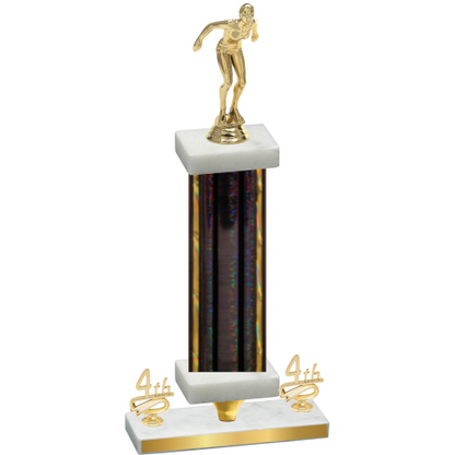Premium Single Black Glacier Fourth Place Tennis Trophy