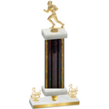 Premium Single Black Glacier Third Place Football Trophy