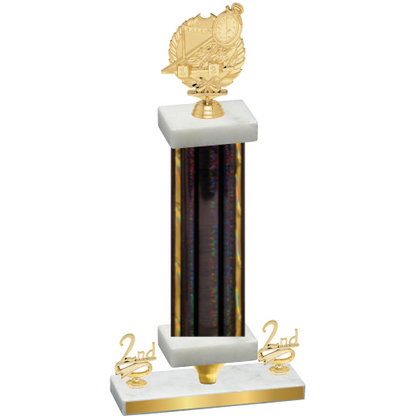 Premium Single Black Glacier Second Place Swimming Trophy