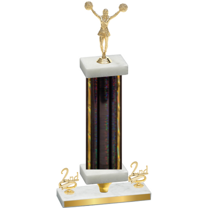 Premium Single Black Glacier Second Place Cheerleading Trophy