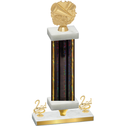 Premium Single Black Glacier Second Place Cheerleading Trophy