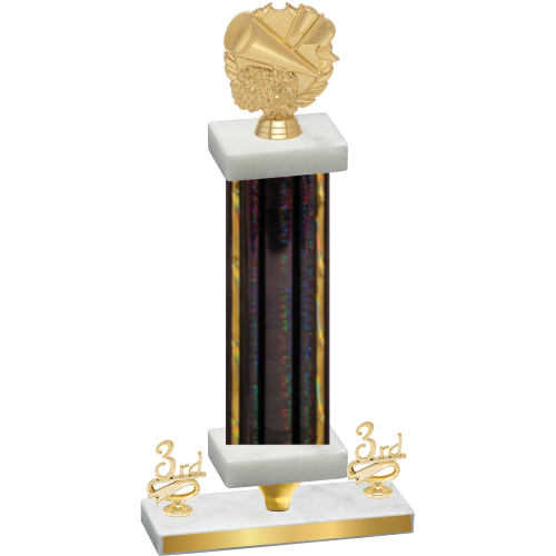 Premium Single Black Glacier Third Place Cheerleading Trophy