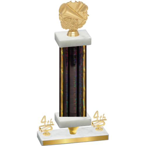 Premium Single Black Glacier Fourth Place Cheerleading Trophy