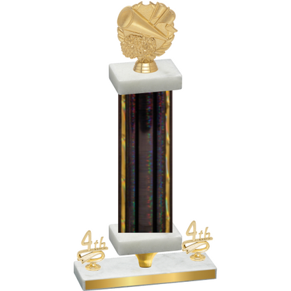 Premium Single Black Glacier Fourth Place Cheerleading Trophy