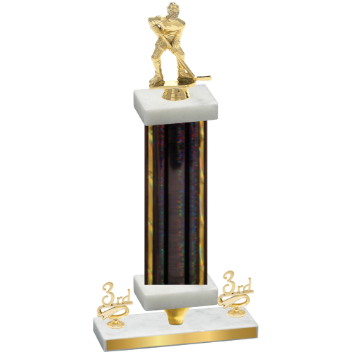 Premium Single Black Glacier Third Place Hockey Trophy