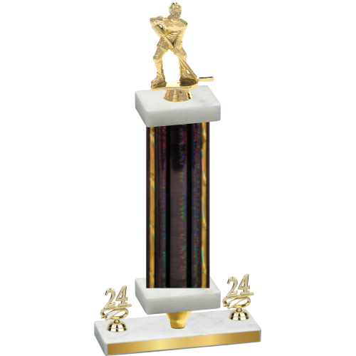 Premium Single Black Glacier Year Hockey Trophy