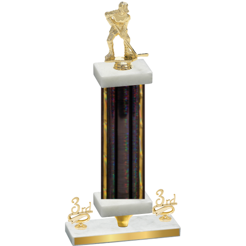 Premium Single Black Glacier Third Place Hockey Trophy